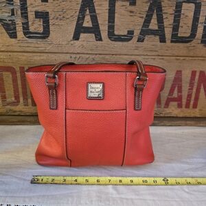 Dooney & Bourke Pebbled Leather Orange Shopper